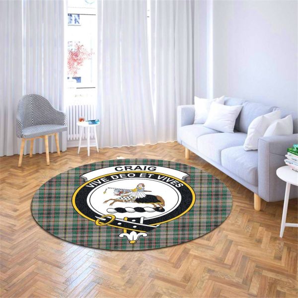 Craig Ancient Tartan Crest Round Rug Hot on Sale - Image 4
