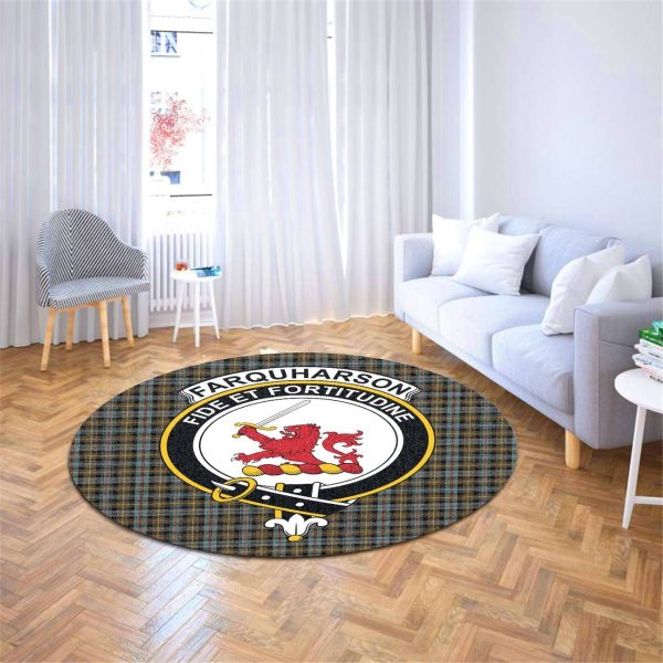 Farquharson Weathered Tartan Crest Round Rug Online Hot Sale - Image 4