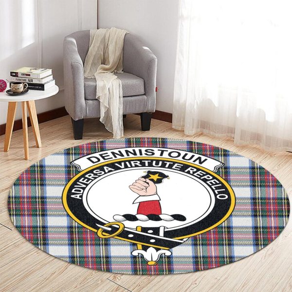 Dennistoun Tartan Crest Round Rug Online - Image 2