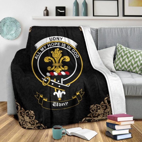 Udny Crest Tartan Premium Blanket Black Cheap - Image 2