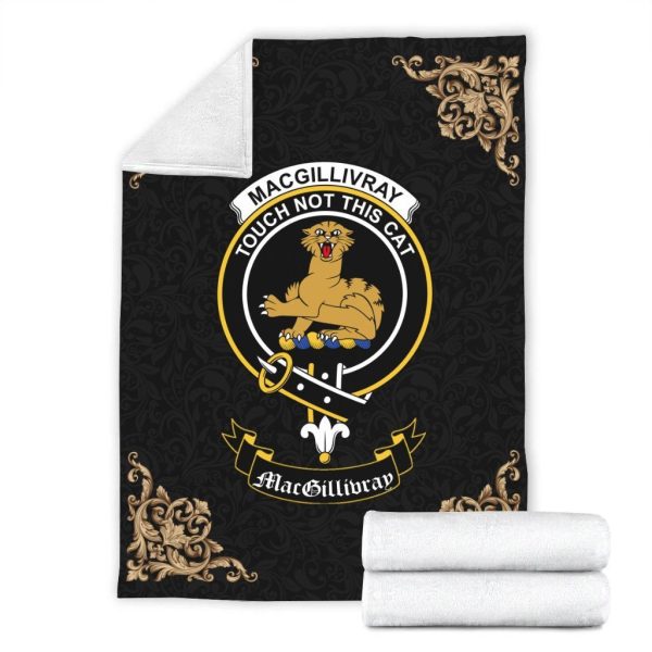 MacGillivray Crest Tartan Premium Blanket Black Cheap
