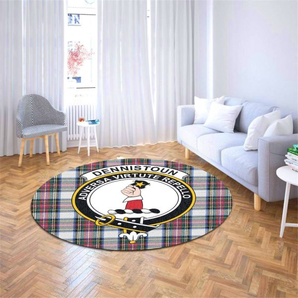 Dennistoun Tartan Crest Round Rug Online - Image 4