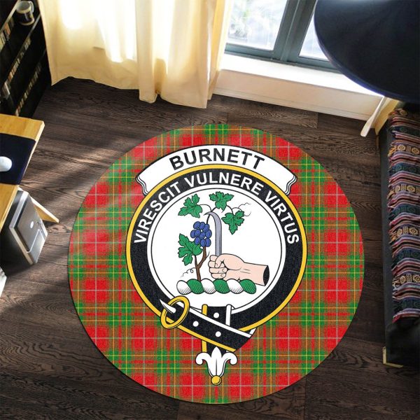Burnett Ancient Tartan Crest Round Rug For Cheap - Image 3