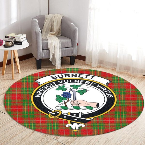 Burnett Ancient Tartan Crest Round Rug For Cheap - Image 2
