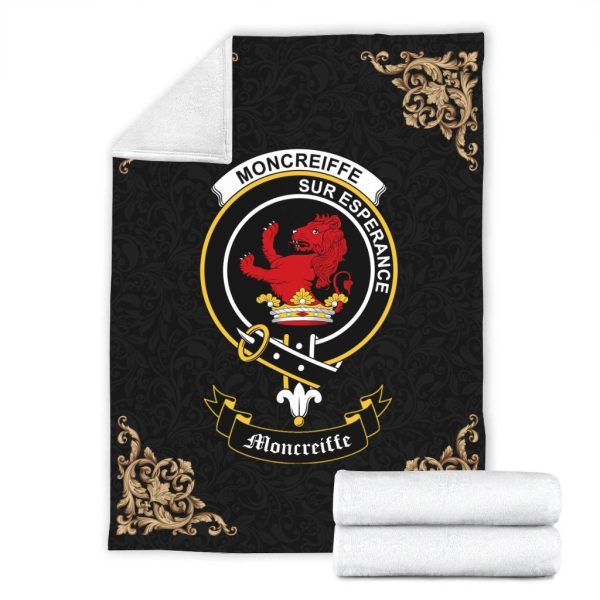 Moncreiffe (or Moncreiff) Crest Tartan Premium Blanket Black Online Sale