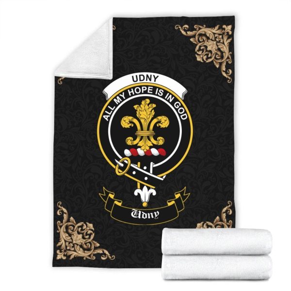 Udny Crest Tartan Premium Blanket Black Cheap