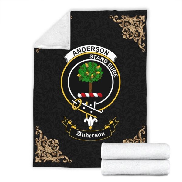 Anderson Crest Tartan Premium Blanket Black on Sale