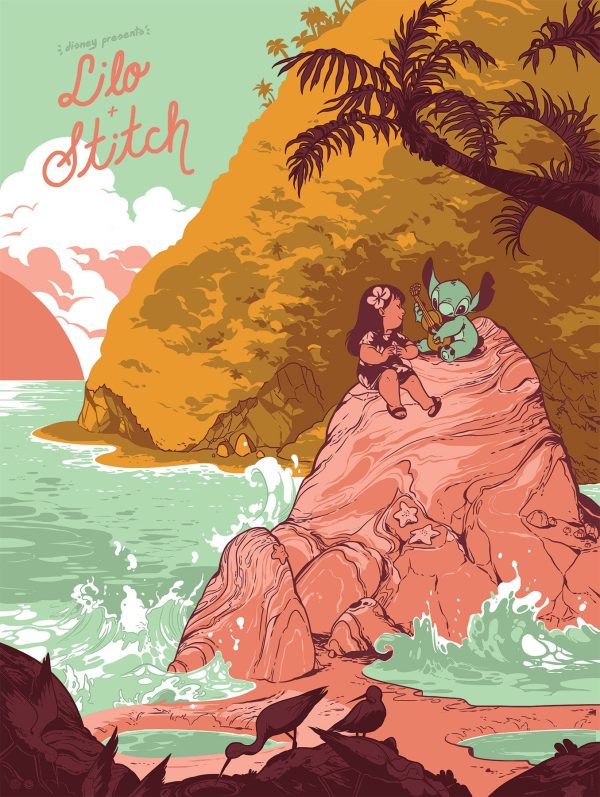 Mondo X Cyclops Print Works Print #07: Lilo & Stitch Hot on Sale