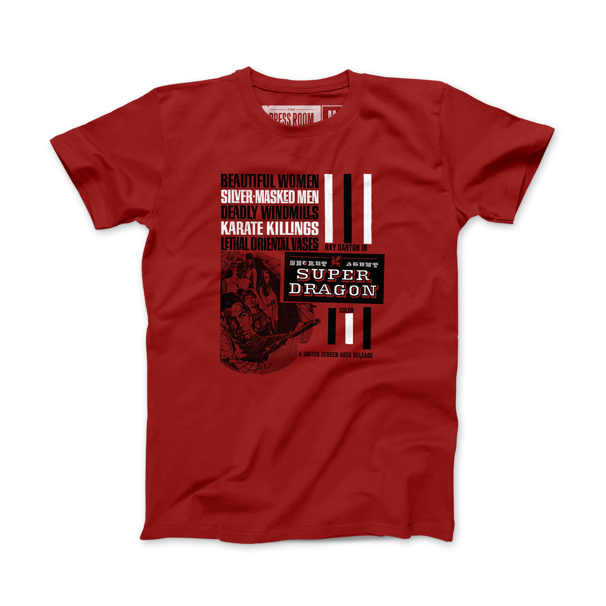 Secret Agent Super Dragon Vintage Ad Block T-Shirt Discount