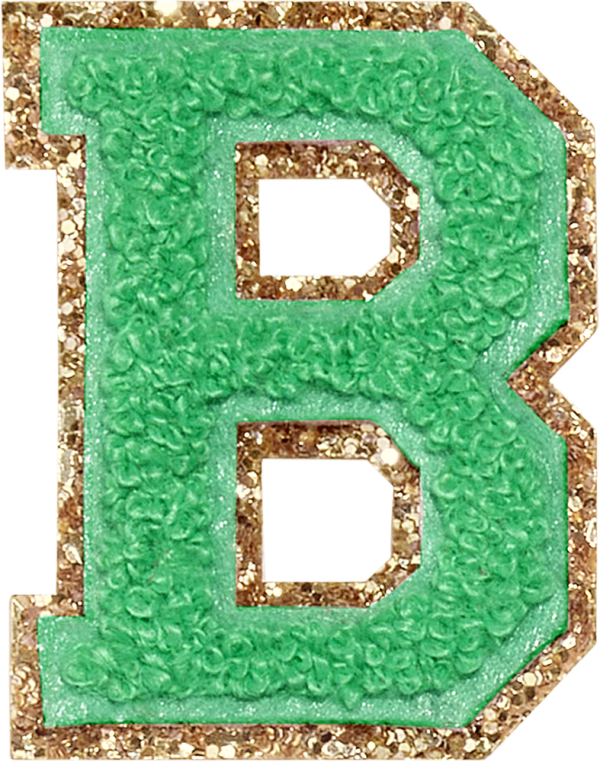 Avocado Glitter Varsity Letter Patches Cheap - Image 3
