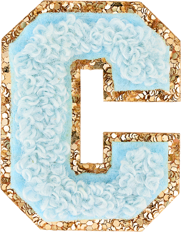 Sky Mini Glitter Varsity Letter Patch Online - Image 4