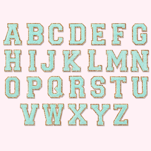 Cotton Candy Glitter Varsity Letter Patch For Discount