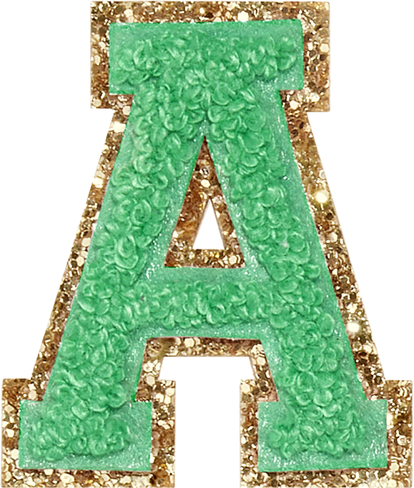 Avocado Glitter Varsity Letter Patches Cheap - Image 2