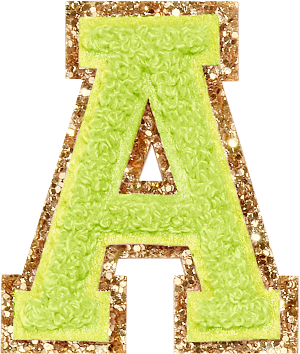 Lime Glitter Varsity Letter Patch Discount - Image 2